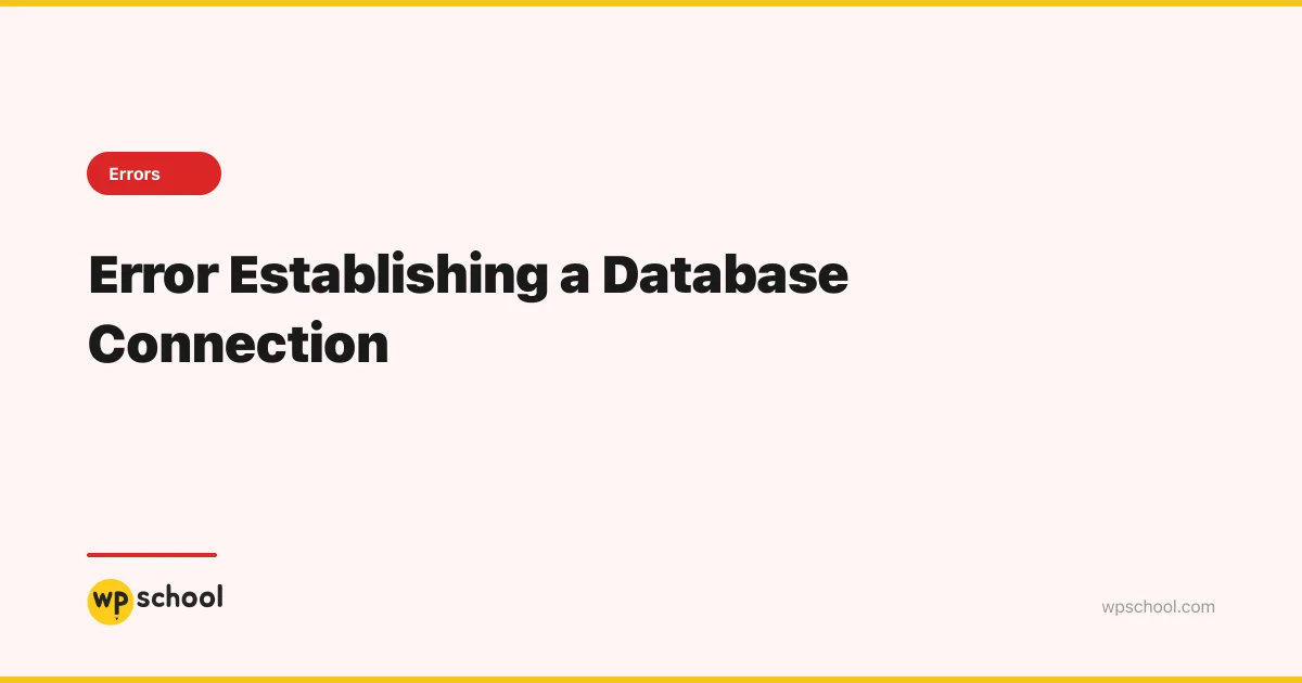 Error Establishing a Database Connection