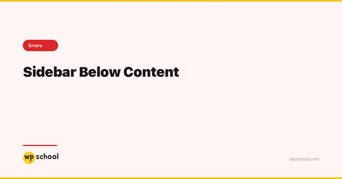 Sidebar Below Content
