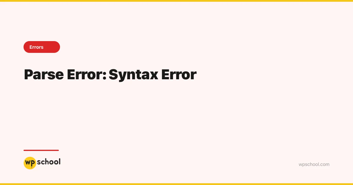 Parse Error: Syntax Error